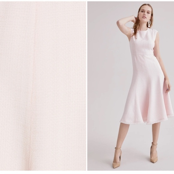 Eliza J Pale Pink Fringe Hem A-Line Circle Dress (sz 0) - Picture 2 of 13